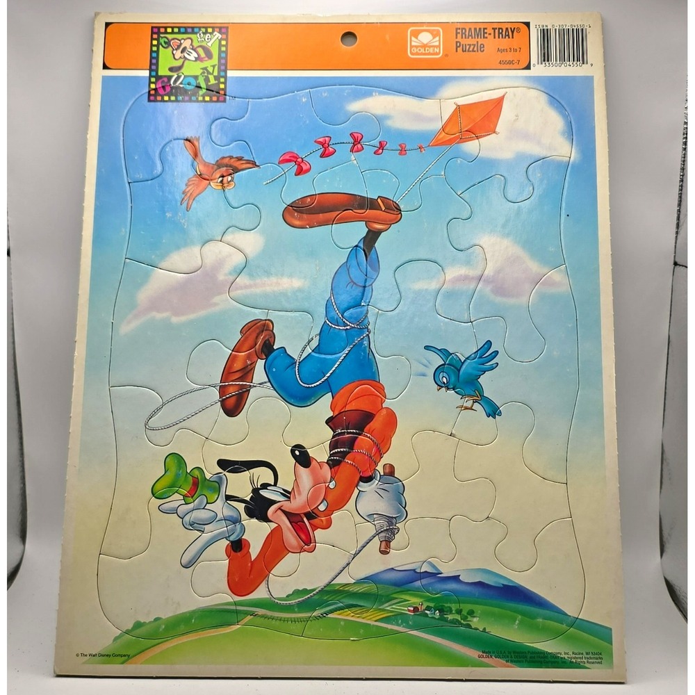 Golden Mickey Mouse & Friends Goofy Kite Frame-Tray Puzzle 15 pcs Cardboard 3-7